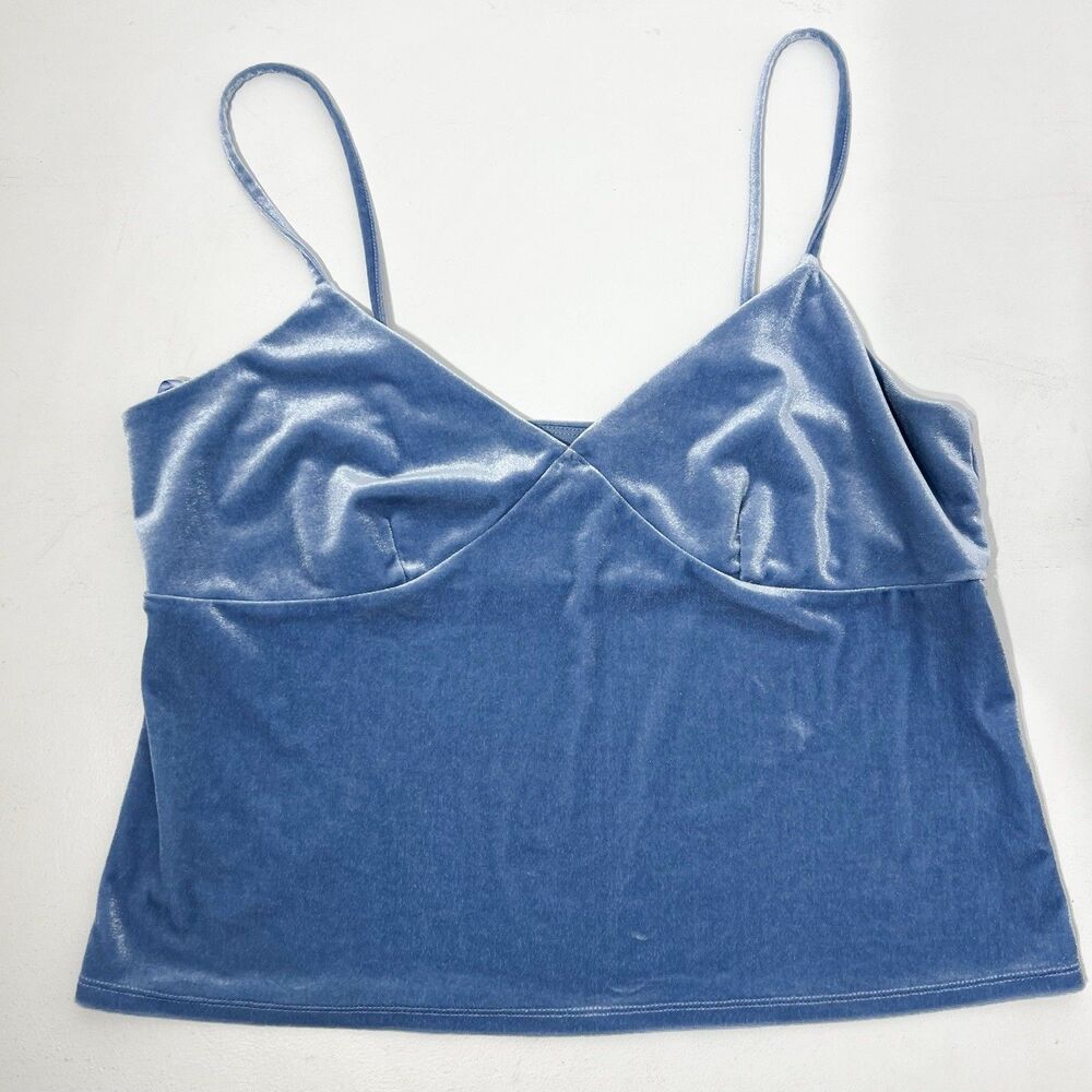 Wild Fable Cami Tank Top Women XL Blue Velvet Camisole Y2K Party Fairy
